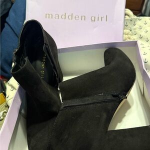 Madden Girl Black Chunky Heel Ankle Booties